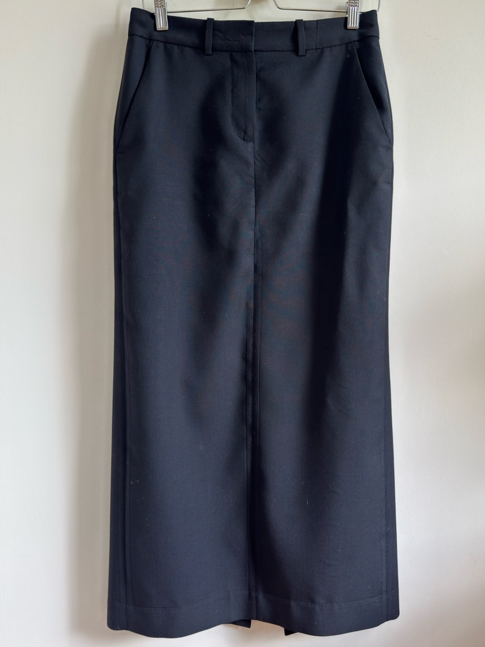 COS Wool Trouser Maxi Skirt in black